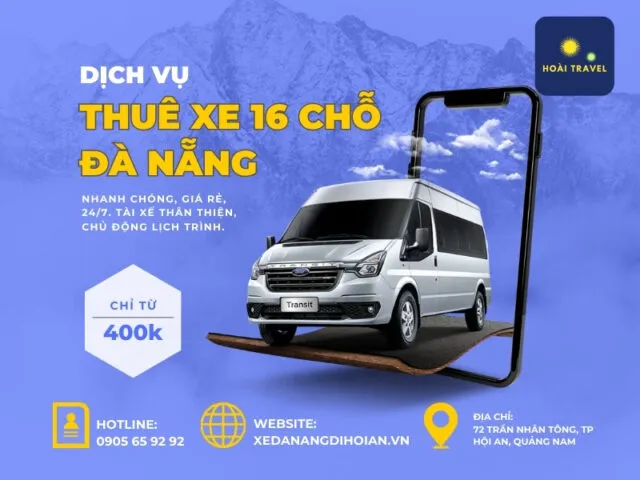 Thuê xe 16 chỗ Đà Nẵng đi Huế